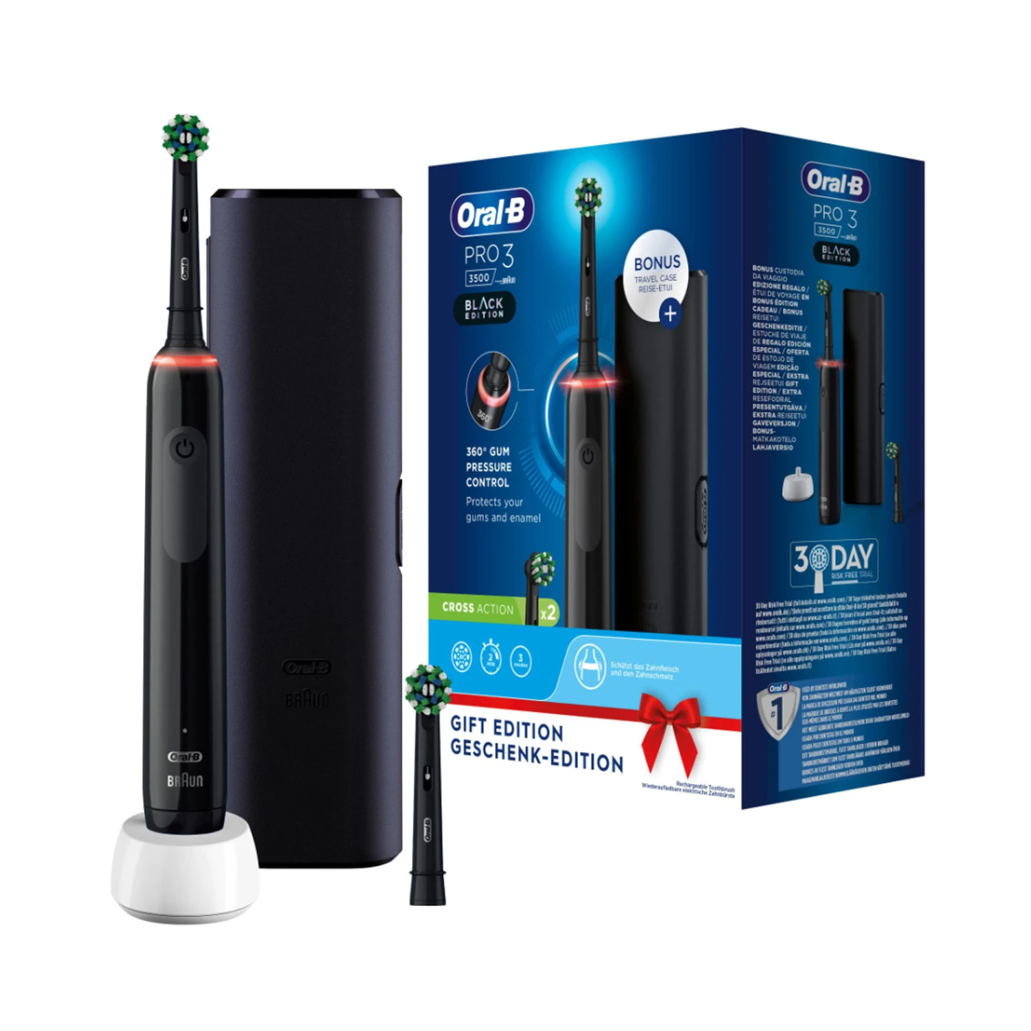 Oral B Oral-B Pro 3 3500 Schwarz Zahnbürste 2 Oral B Oral-B Pro 3 3500 Schwarz Zahnbürste – Bild 2